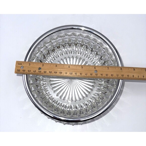 Vintage Celtic cut Crystal Bowl Silver Plated Rim Made in England Heavy - Picture 7 of 12